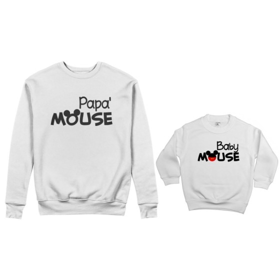 Coordinato felpe padre figlio papà mouse baby mouse Per il papà