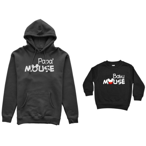 Coordinato felpe padre figlio papà mouse baby mouse Per il papà 2