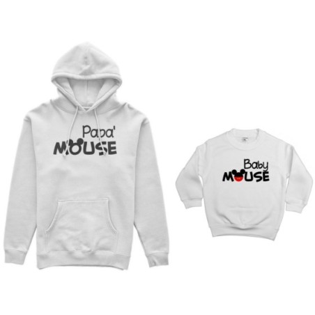 Coordinato felpe padre figlio papà mouse baby mouse Per il papà