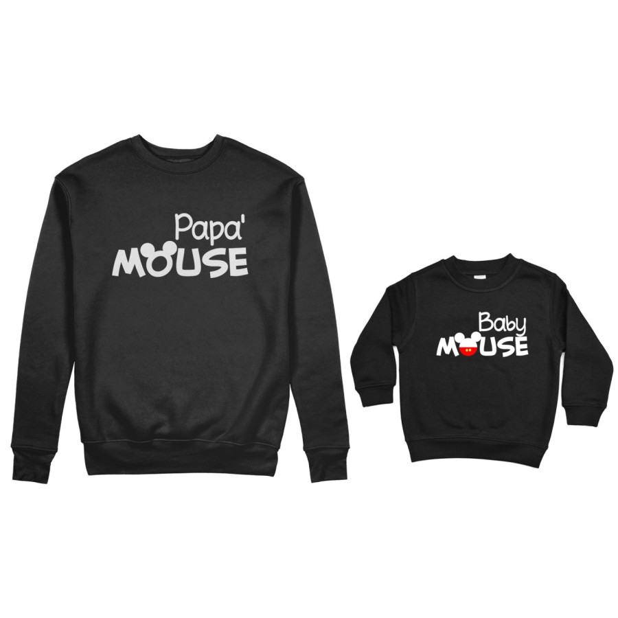 Coordinato felpe padre figlio papà mouse baby mouse Per il papà