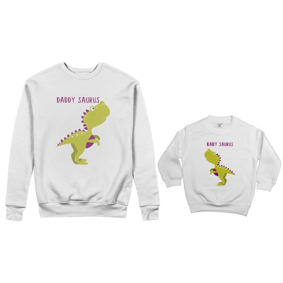 Coordinato felpe padre figlio daddy saurus baby saurus Per il papà