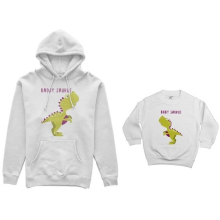Coordinato felpe padre figlio daddy saurus baby saurus Per il papà