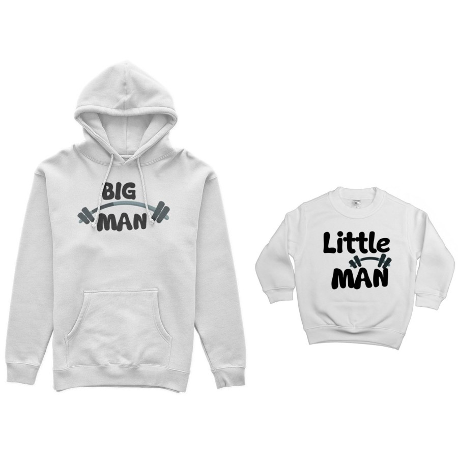 Coordinato felpe padre figlio big man little man little lady fitness Per il papà