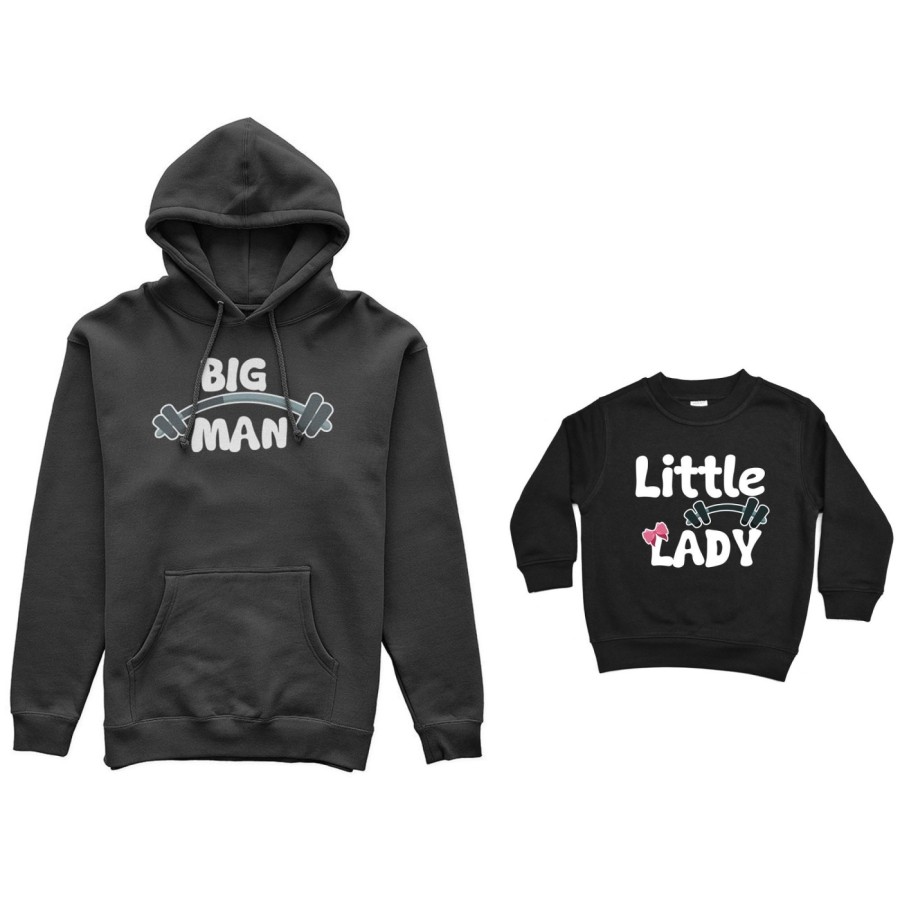 Coordinato felpe padre figlio big man little man little lady fitness Per il papà