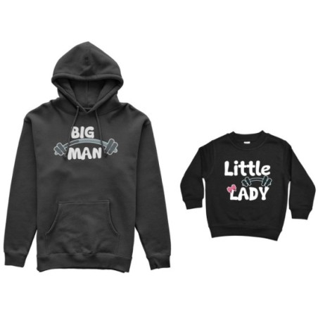 Coordinato felpe padre figlio big man little man little lady fitness Per il papà