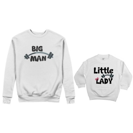 Coordinato felpe padre figlio big man little man little lady fitness Per il papà