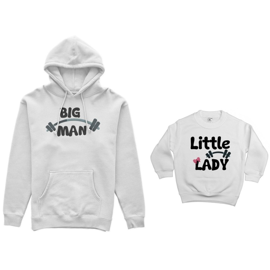 Coordinato felpe padre figlio big man little man little lady fitness Per il papà