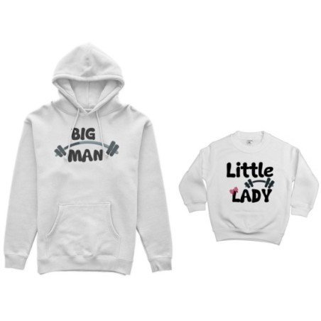 Coordinato felpe padre figlio big man little man little lady fitness Per il papà