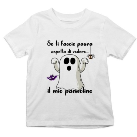 T-shirt bambino se ti faccio paura aspetta di vedere il mio pannolino Halloween