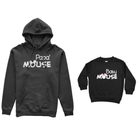 Coordinato felpe padre figlia papà mouse baby minnnie mouse