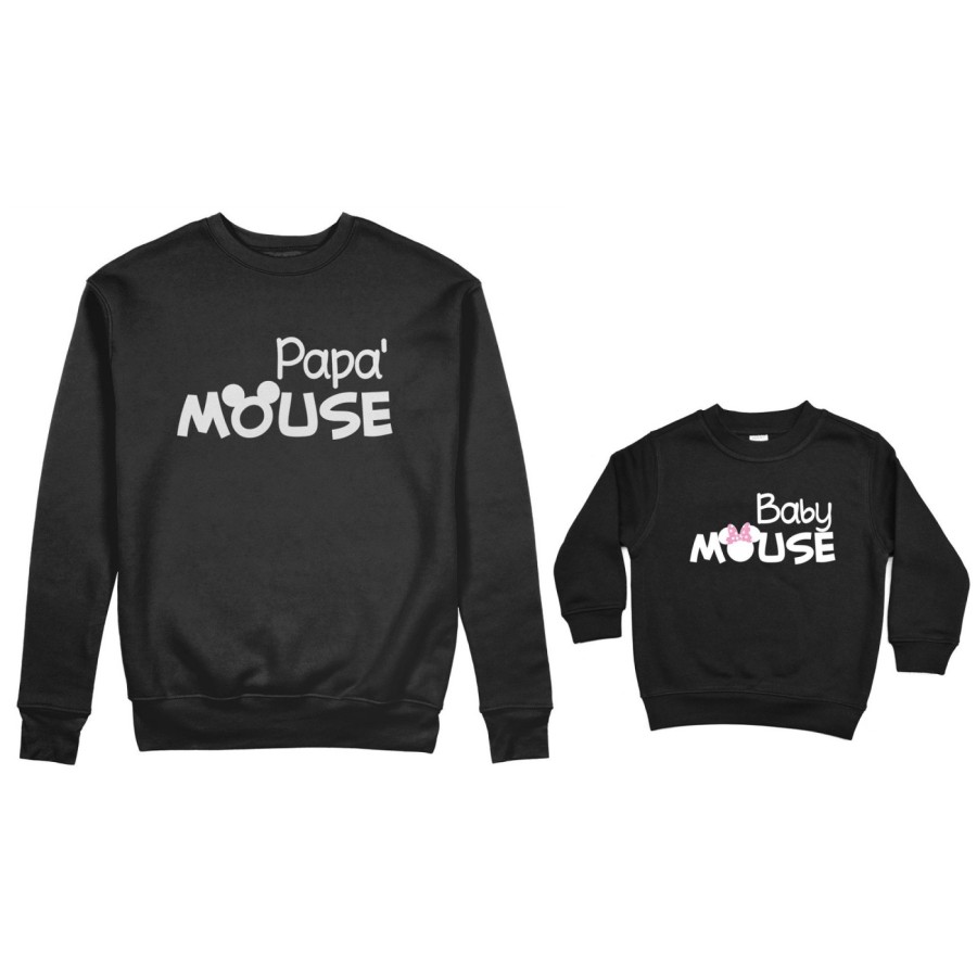 Coordinato felpe padre figlia papà mouse baby minnnie mouse Per il papà