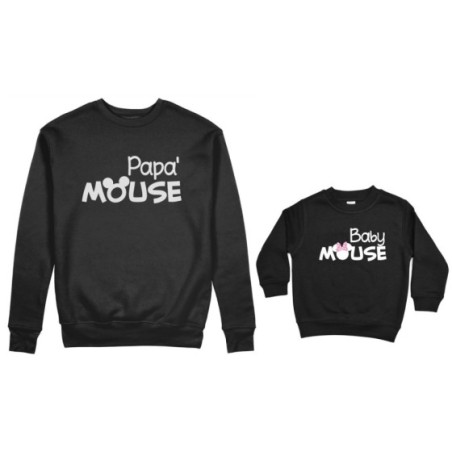 Coordinato felpe padre figlia papà mouse baby minnnie mouse Per il papà