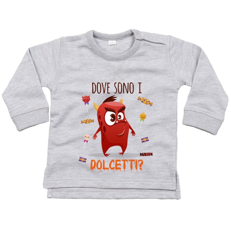 Felpa neonato mostriciattolo dove sono i dolcetti? Halloween