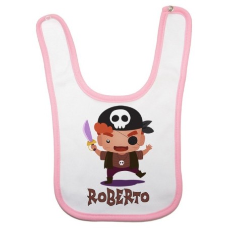 Bavaglino neonato personalizzato con nome piccolo pirata Halloween
