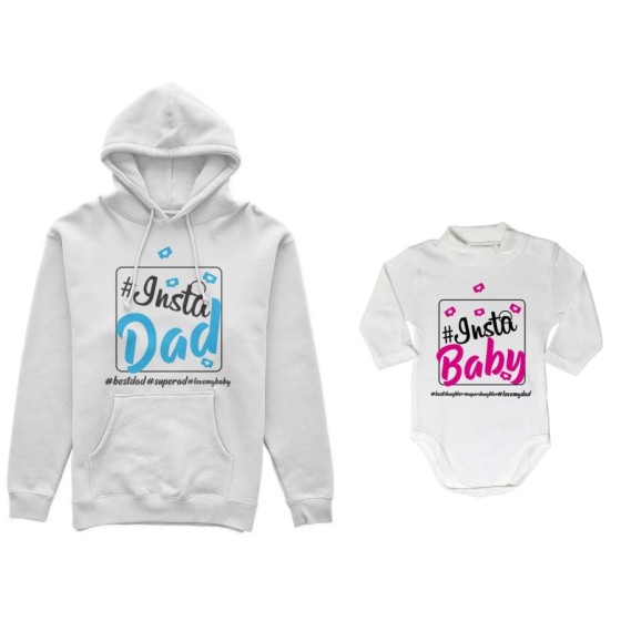 Coordinato felpe o body lupetto neonato padre figlio insta dad insta baby Per il papà 2