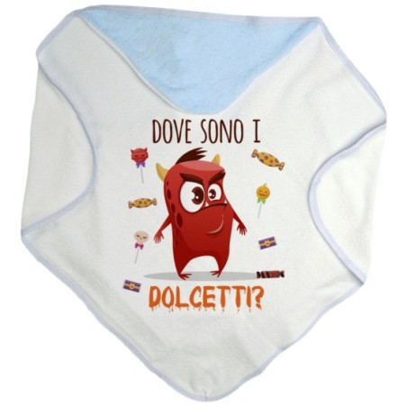 Accappatoio neonato mostriciattolo dove sono i dolcetti?
