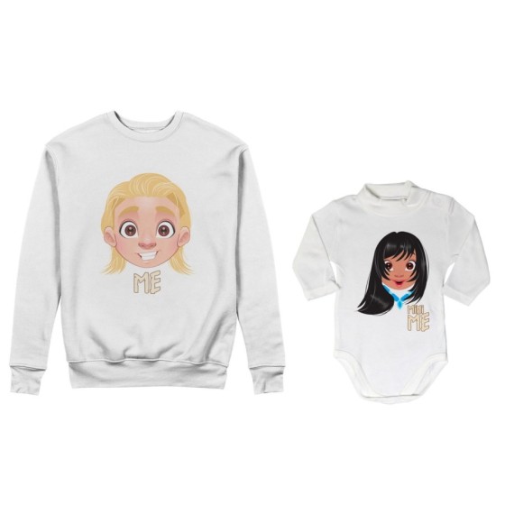 Coordinato felpe o body lupetto neonato padre figlia me john smith  mini pocahontas Per il papà 2