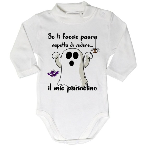 Body lupetto neonato se ti faccio paura aspetta di vedere il mio pannolino Halloween