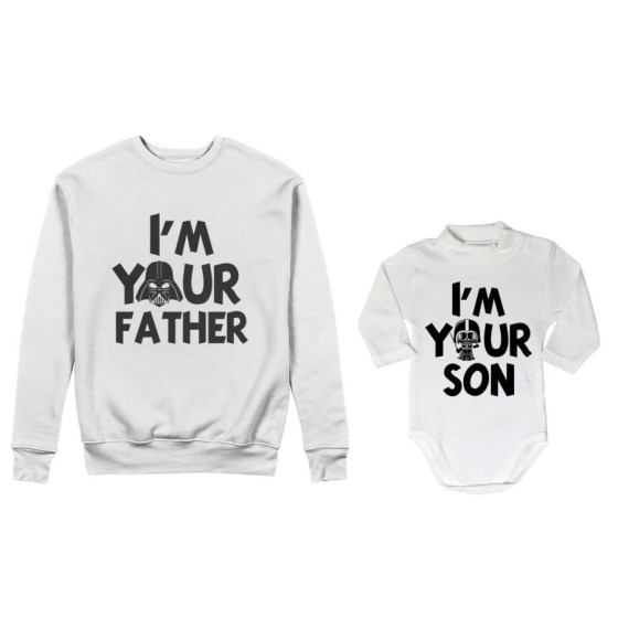 Coordinato felpe o body lupetto neonato padre figlio i am your father i am your son Per il papà 2