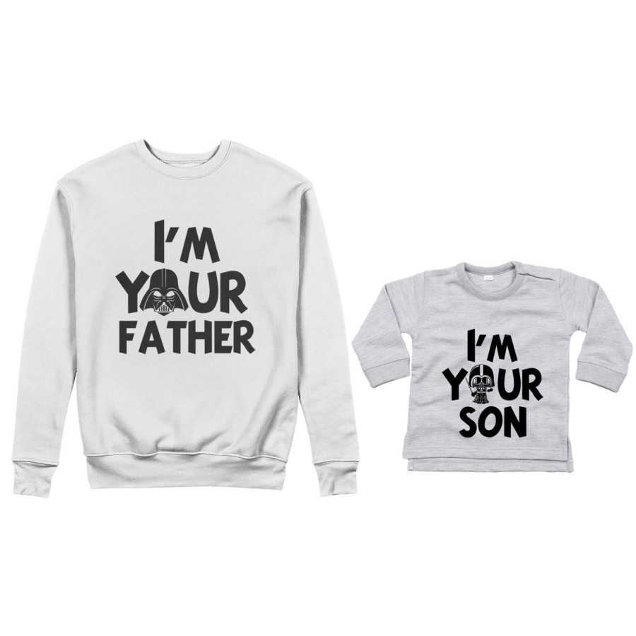 Coordinato felpe o body lupetto neonato padre figlio i am your father i am your son Per il papà