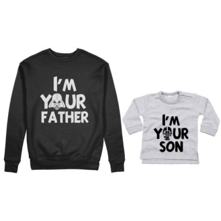 Coordinato felpe o body lupetto neonato padre figlio i am your father i am your son Per il papà