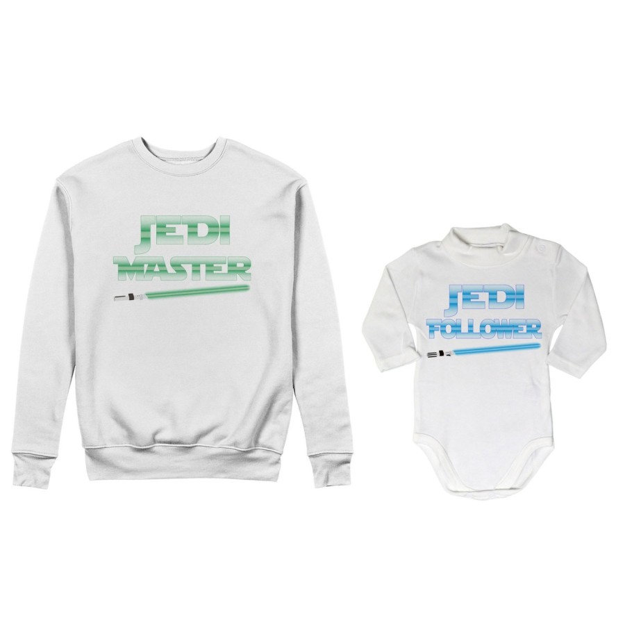Coordinato felpe o body lupetto neonato padre figlio jedi master jedi follower Per il papà