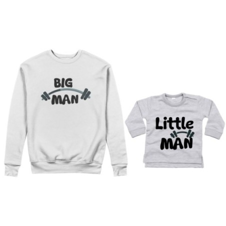 Coordinato felpe o body lupetto neonato padre figlio big man little man little lady fitness Per il papà