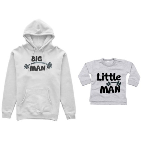 Coordinato felpe o body lupetto neonato padre figlio big man little man little lady fitness Per il papà