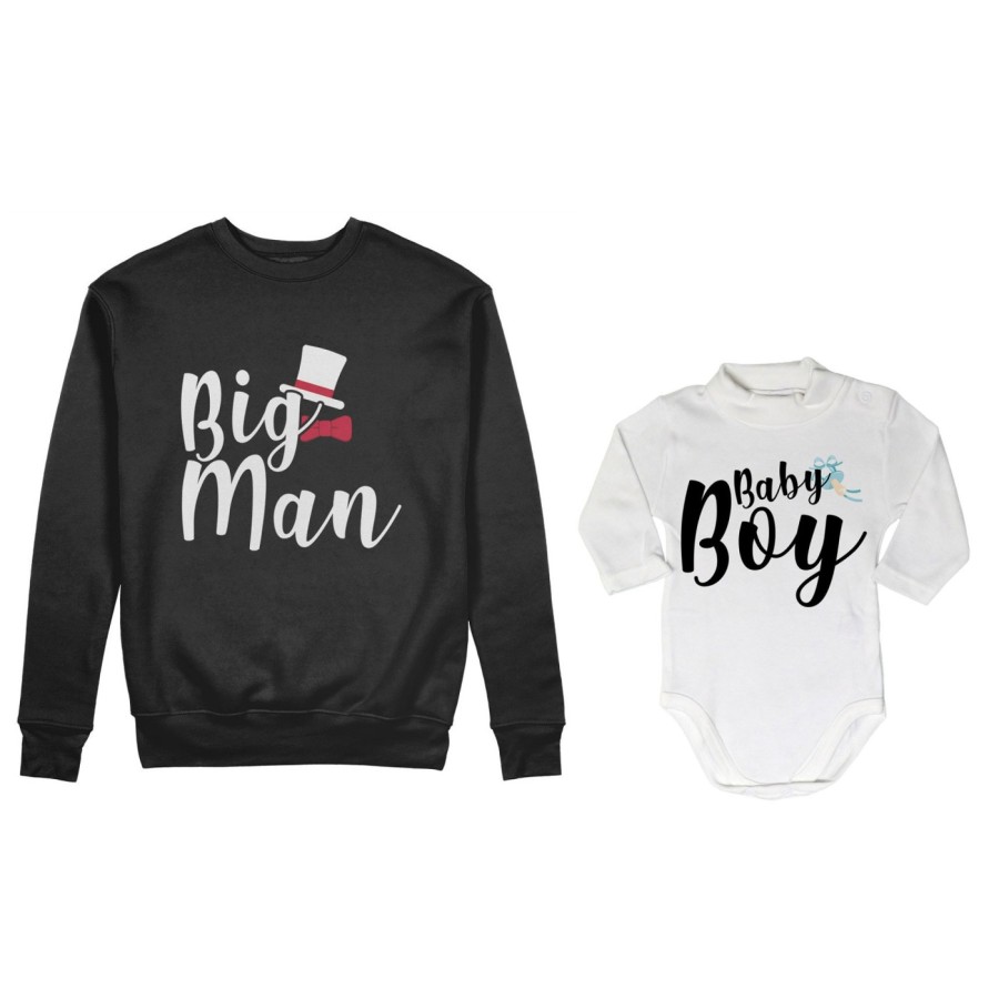 Coordinato felpe o body lupetto neonato padre figlio big man baby boy baby lady Per il papà