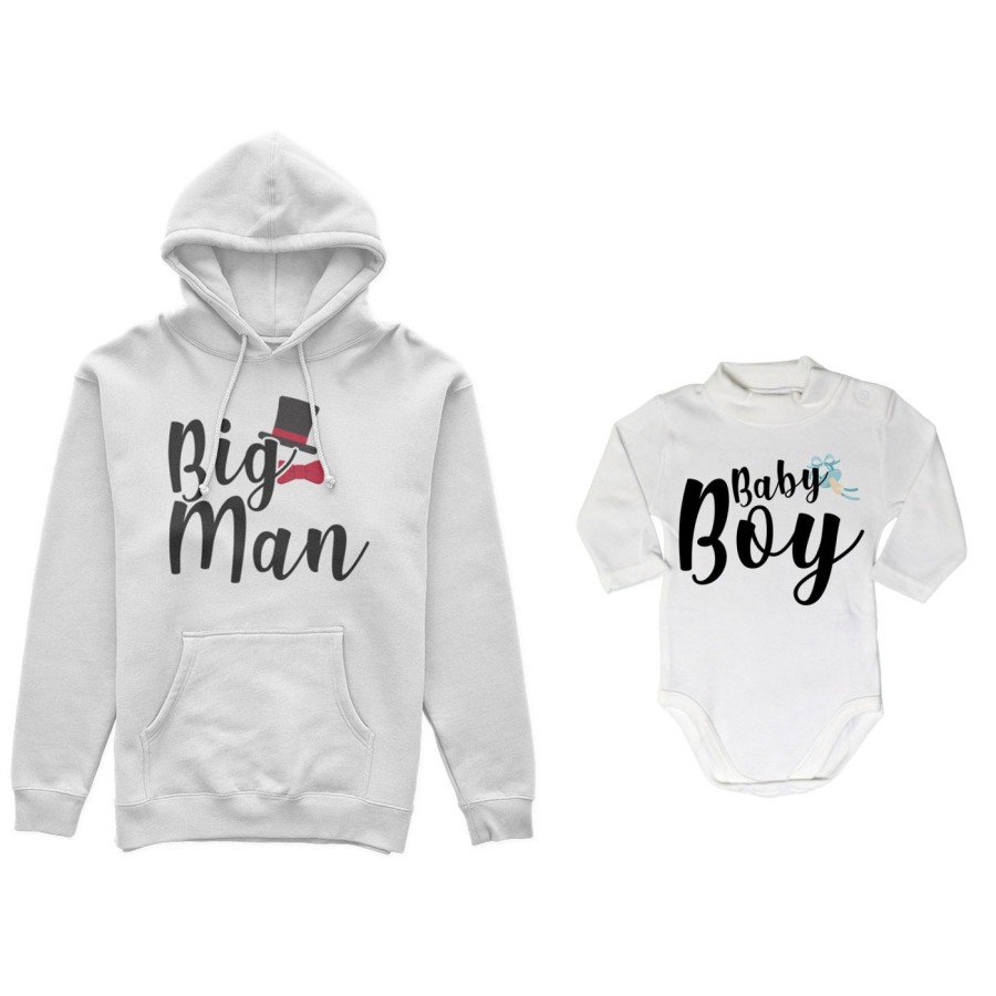 Coordinato felpe o body lupetto neonato padre figlio big man baby boy baby lady Per il papà