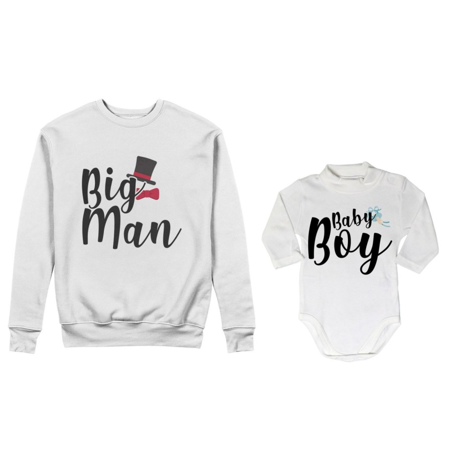 Coordinato felpe o body lupetto neonato padre figlio big man baby boy baby lady Per il papà