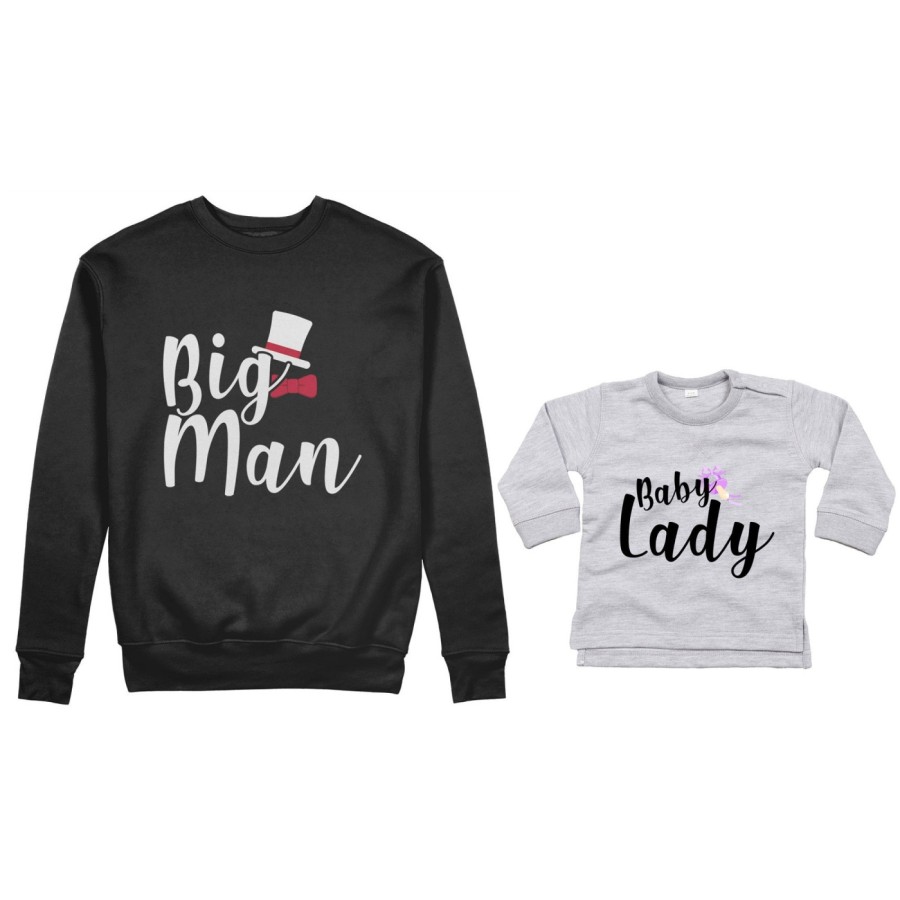 Coordinato felpe o body lupetto neonato padre figlio big man baby boy baby lady Per il papà