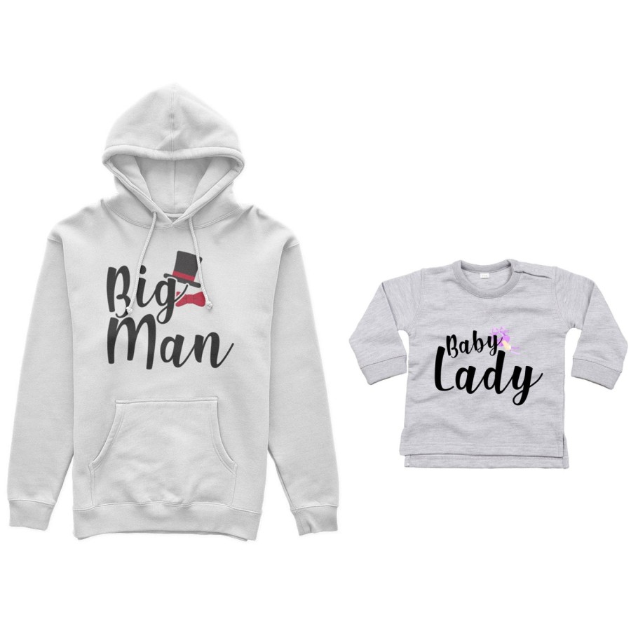 Coordinato felpe o body lupetto neonato padre figlio big man baby boy baby lady Per il papà