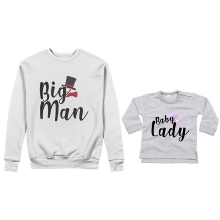 Coordinato felpe o body lupetto neonato padre figlio big man baby boy baby lady Per il papà