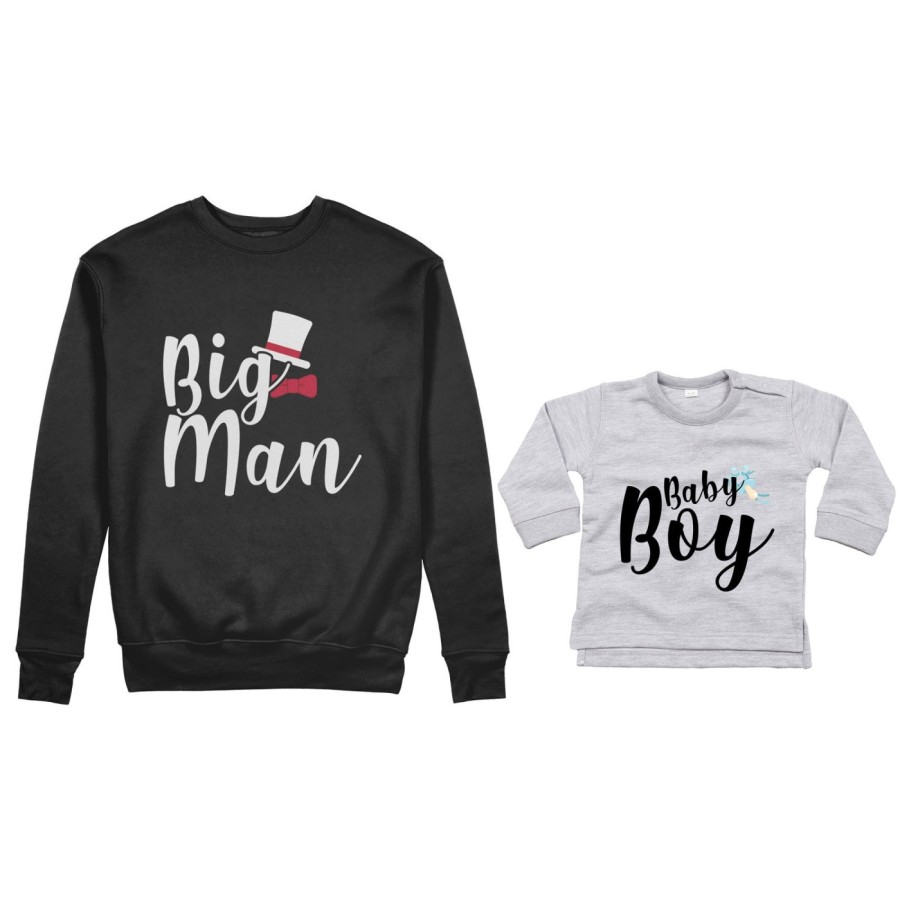Coordinato felpe o body lupetto neonato padre figlio big man baby boy baby lady Per il papà