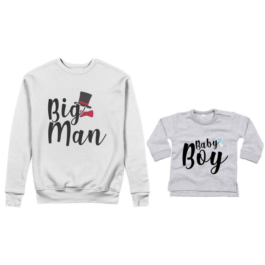 Coordinato felpe o body lupetto neonato padre figlio big man baby boy baby lady Per il papà