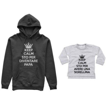 Coordinato felpe o body lupetto neonato padre figlio keep...