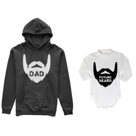 Coordinato felpe o body lupetto neonato padre figlio dad...