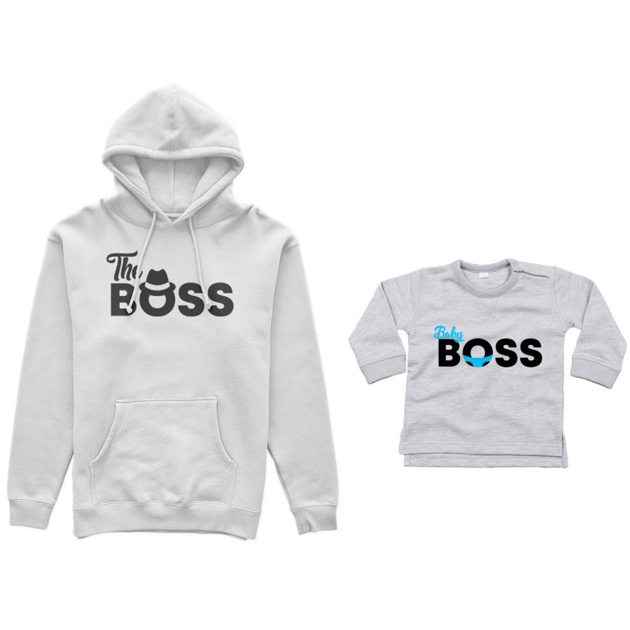 Coordinato felpe o body lupetto neonato padre figlio the boss baby boss Per il papà