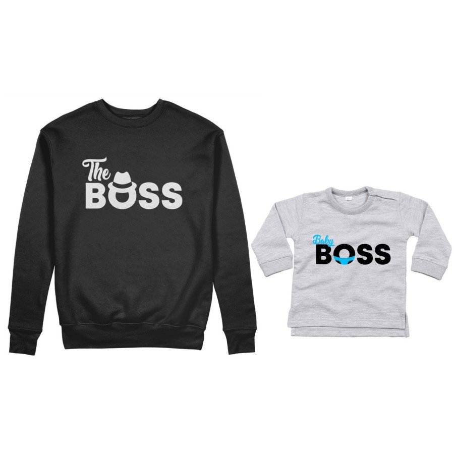 Coordinato felpe o body lupetto neonato padre figlio the boss baby boss Per il papà