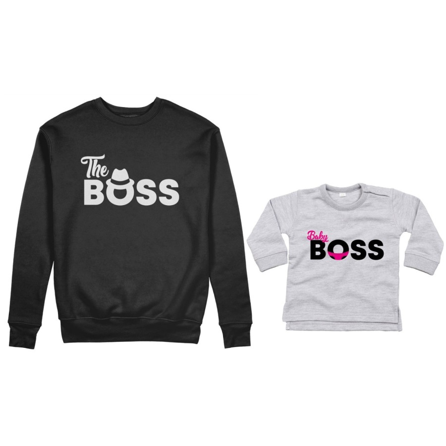 Coordinato felpe o body lupetto neonato padre figlio the boss baby boss Per il papà