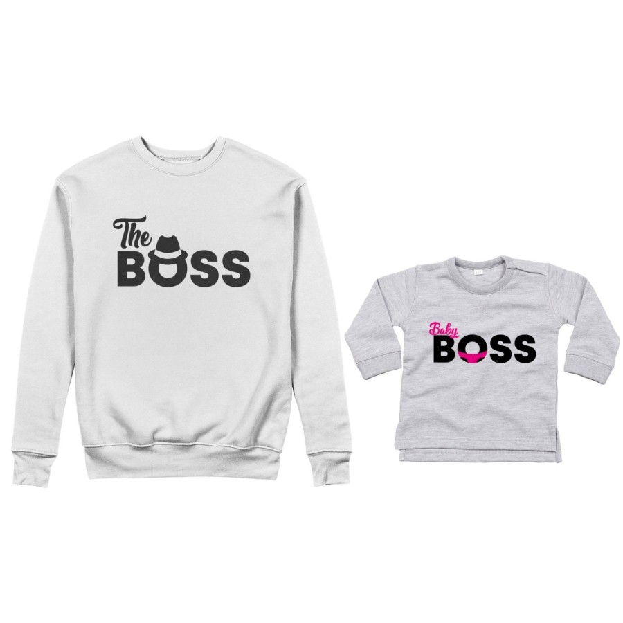 Coordinato felpe o body lupetto neonato padre figlio the boss baby boss Per il papà