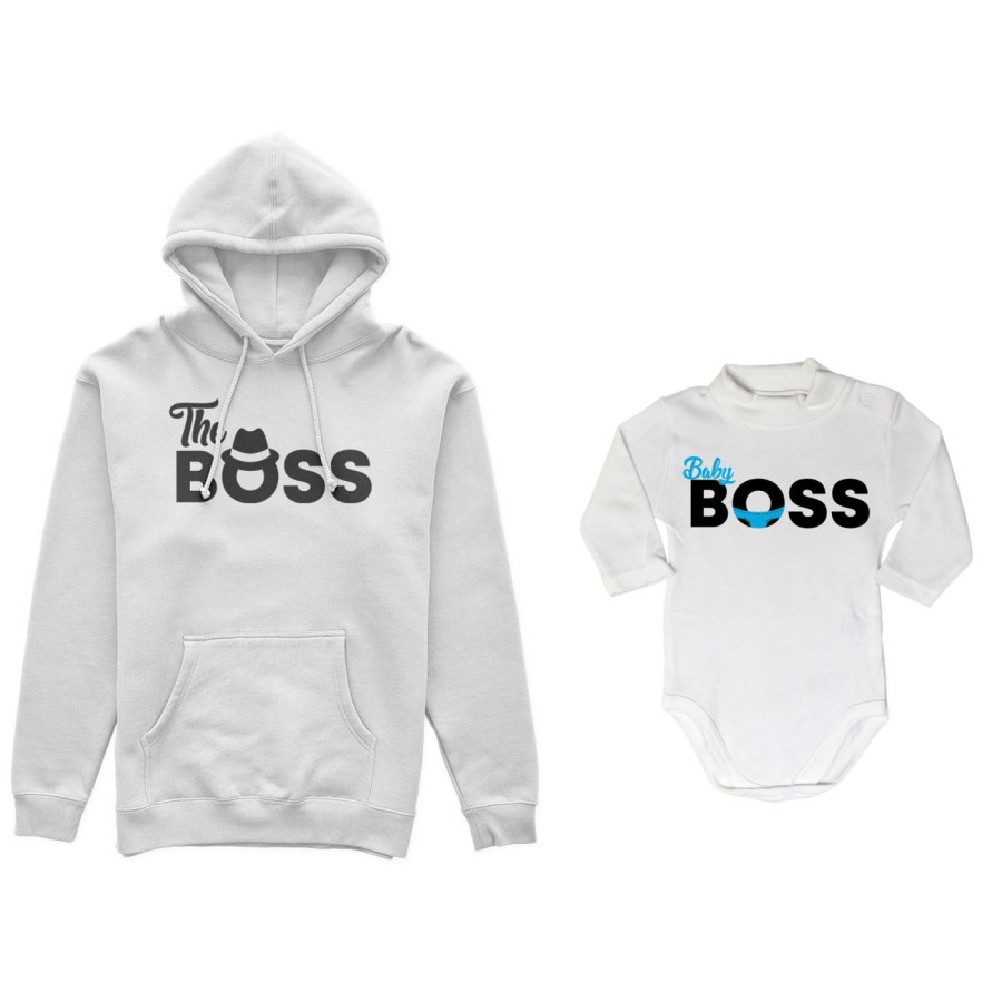 Coordinato felpe o body lupetto neonato padre figlio the boss baby boss Per il papà