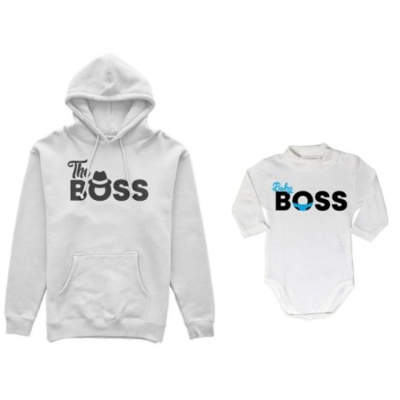 Coordinato felpe o body lupetto neonato padre figlio the boss baby boss Per il papà