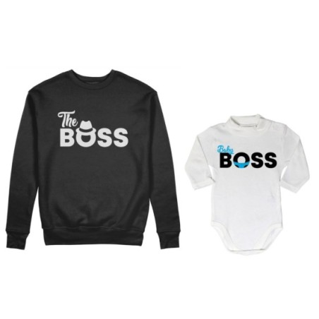 Coordinato felpe o body lupetto neonato padre figlio the boss baby boss Per il papà