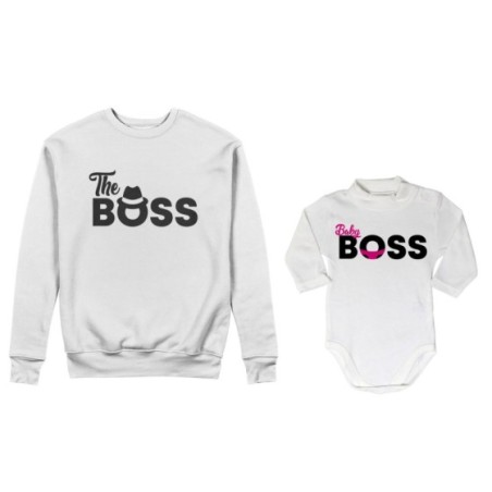 Coordinato felpe o body lupetto neonato padre figlio the boss baby boss Per il papà
