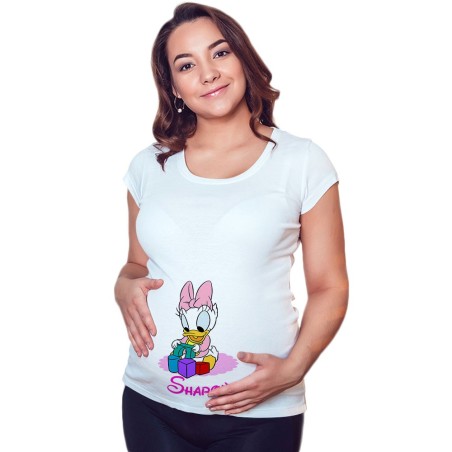Maglia premaman personalizzata con nome baby paperina