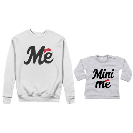 Coordinato felpe o body lupetto padre figlio figli personalizzabile me mini me con cappello natalizio Natale
