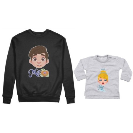 Coordinato felpe o body lupetto neonata padre figlia me...