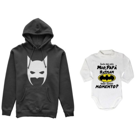 Coordinato felpe o body lupetto padre figlio avete mai visto batman mio papà nello stesso momento? Per il papà